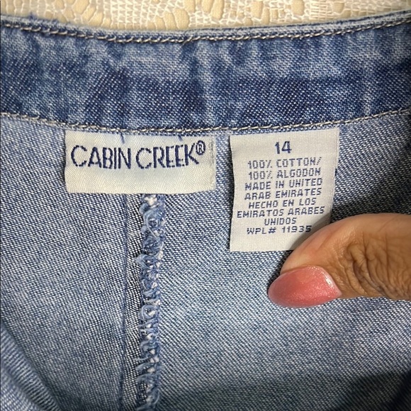 Cabin Creek Blue Mini Wrap Skort Casual 100% cotton - Picture 4 of 4